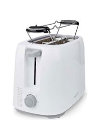 Nedis Toaster 2 Slots Browning levels: 7 Defrost feature Bun rack White, Toaster, Weiss