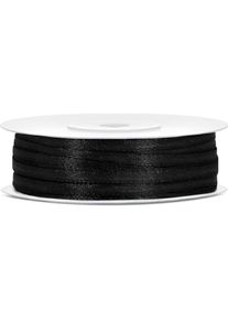 partydeco, Geschenkverpackung, Satin Ribbon, black, 3mm/50m (1 pkt / 1 pc.) (1x)