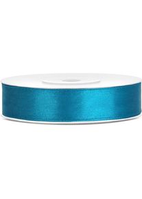 partydeco, Geschenkverpackung, Satin Ribbon, turquoise, 12mm/25m (1 pc. / 25 lm) (1x)