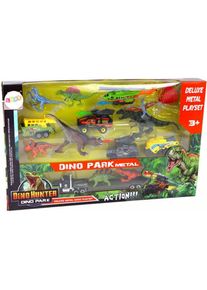 Lean Toys Set Fahrzeuge + Hubschrauber + Dinosaurier 8-tlg