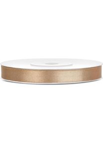 partydeco, Geschenkverpackung, Satin Ribbon, light gold, 6mm/25m (1 pc. / 25 lm) (1x)