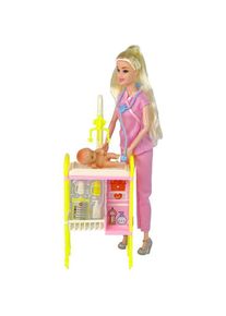 Lean Toys Kinderpuppen-Doktor-Zubeh&ouml;r mit langen Haaren