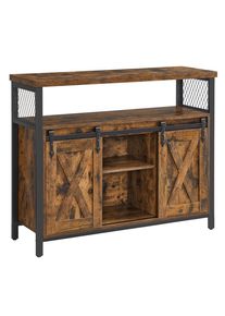 Boxxx Kommode, Braun, Schwarz, Holzwerkstoff, Vintage, 3 F&auml;cher, 100x80x33 cm, Typenauswahl, Beim&ouml;bel erh&auml;ltlich, stehend, Holzm&ouml;bel, Wohnw&auml;nde Holz, Wohnwand Serien Holz