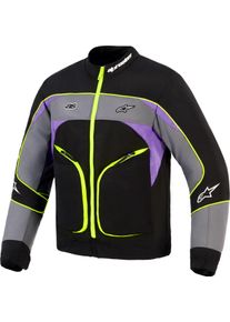 Alpinestars Unite, textile jacket , color: Black/Grey/Violet/Neon-Yellow , size: 3XL