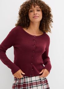 bonprix Kurze Feinstrickjacke, rot, Gr.40/42 (M), Kurz geschnittene Feinstrickjacke mit Knopfleiste