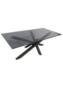 Xora Couchtisch, Grau, Schwarz, Metall, Glas, rechteckig, eckig, 60x45x120 cm, einfacher Aufbau, Wohnzimmer, Wohnzimmertische, Couchtische, Couchtische Glas
