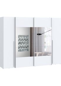 FORTE Schwebet&uuml;renschrank &raquo;Narago, Kombischrank, TOPSELLER, Paneele wechselbar&laquo; B/H/T ca. 270/210/61cm, Farbe Wei&szlig; auch mit Spiegeln, Schwebet&uuml;ren in 