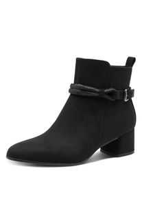 Marco Tozzi Stiefelette , Blockabsatz, Ankleboots, Businessschuh mit eleganter Schmuckkordel