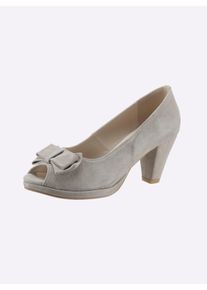 Andrea Conti Dames Peeptoe in zand ,maat 39, Witt, 100% Geitenleer