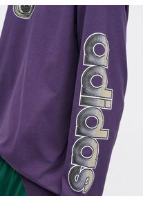 adidas originals M&aelig;nd Bluser & t-shirts '90s ALTERNATIVE SPORT ARCHIVE GRAPHIC LONG SLEEVE' beige / lilla / sort / hvid St&oslash;rrelse S