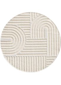 Ayyildiz Flachwebeteppich, Creme, Textil, Boho, rund, Oeko-Tex&reg; Standard 100, pflegeleicht, Teppiche und B&ouml;den, Teppiche, Runde Teppiche