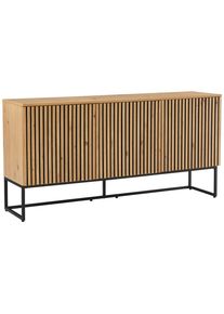 Xora Sideboard, Eiche Artisan, Metall, Holzwerkstoff, 3 F&auml;cher, 160x80x40 cm, Kleinm&ouml;bel, Kommoden, Sideboards