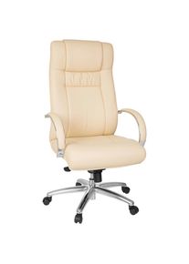 Mid.you , Beige , Metall , 60x131x49 cm , Wippfunktion, Sitzfl&auml;che 360&deg; drehbar, ergonomische R&uuml;ckenlehne , B&uuml;rom&ouml;bel, B&uuml;rost&uuml;hle, Chefsessel