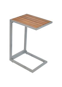 Gardenson , Naturfarben, Silberfarben , Metall , Akazie , massiv , rechteckig , 32x61x41 cm , Freizeit im Garten, Gartenaccessoires