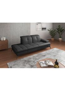 Sit & More Sit & More , Schwarz , Textil, Leder , Kombination Echtleder/Stoff , Nappaleder , 231x90x122 cm , Goldenes M, Made in Europe, DGM-Klimapakt , Armteil rechts , Wohnzimmer, Sofas & Couches, Relaxliegen & R&eacute;cami&egrave;ren