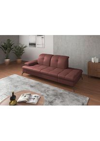 Sit & More Sit & More , Rotbraun , Textil, Leder , Kombination Echtleder/Stoff , Nappaleder , 231x90x122 cm , Goldenes M, Made in Europe, DGM-Klimapakt , Armteil links , Wohnzimmer, Sofas & Couches, Relaxliegen & R&eacute;cami&egrave;ren