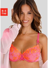 Lascana Dames Beugelbeha in pink/oranje ,maat 90E, Witt, 82% Polyamide, 12% Polyester, 6% Elastan
