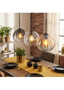 hofstein Koyoto Lampa wisząca, Lampa wisząca 20 cm W kolorze bursztynu, Przezroczysty, Przydymiony, 3-punktowe