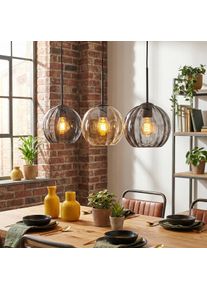 hofstein Koyoto Lampa wisząca, Lampa wisząca W kolorze bursztynu, Przydymiony, 3-punktowe