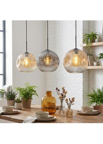 hofstein Ripoll Lampa wisząca, Kula świetlna, Lampa wisząca W kolorze bursztynu, Przezroczysty, Przydymiony, 3-punktowe