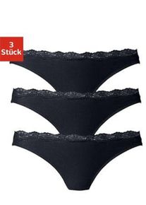 Lascana Dames String in zwart ,maat 32/34, Witt, 95% Katoen, 5% Elastan