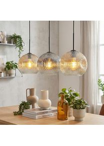 hofstein Ripoll Lampa wisząca, Kula świetlna, Lampa wisząca W kolorze bursztynu, Przezroczysty, Przydymiony, 3-punktowe