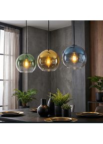 hofstein Koyoto Lampa wisząca, Kula świetlna, Lampa wisząca Niebeieski, Złoty, Zielony, Przezroczysty, 3-punktowe