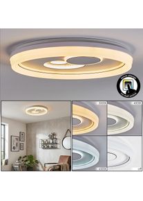 hofstein Rarel Lampa sufitowa LED Biel opalowa, Czarny, Biały, 1-punktowy