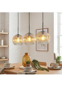 hofstein Ripoll Lampa wisząca, Kula świetlna, Lampa wisząca W kolorze bursztynu, Przezroczysty, 3-punktowe