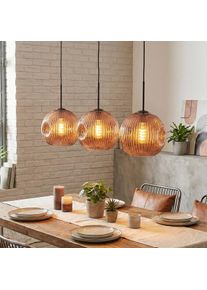 hofstein Ripoll Lampa wisząca, Kula świetlna, Lampa wisząca W kolorze miedzi, 3-punktowe