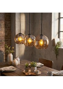 hofstein Koyoto Lampa wisząca, Lampa wisząca W kolorze bursztynu, 3-punktowe