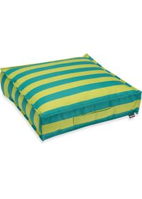 HOCK H.O.C.K., Sitzkissen, green petrol + gestreift, Bezug: 100% Polyacryl, B/L: 50 cm x 50 cm - 1 Stk.