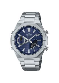 CASIO EDIFICE, Herren, Smartwatch, dunkelblau-edelstahlfarben + edelstahlfarben, Stilvolle Herrensmartwatch