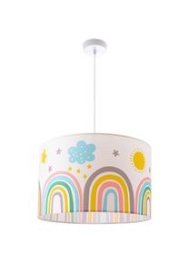 Paco Home, Pendelleuchte &raquo;Tweet 462&laquo; E27 Lampe Kinderzimmer Deckenlampe Regenbogen Sonne Wolken Sterne E27, wei&szlig;,