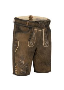 N&uuml;bler N&uuml;bler, Herren, Trachtenlederhose &raquo;Lederhosen kurz Latz Mondsee&laquo;, Braun, 50 - EURO, Lederhose Hochwertige Trachtenmode Designed in, Trachtenmode