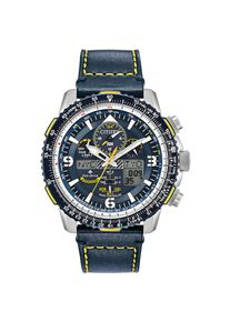Citizen, Herren, Funkchronograph &raquo;Promaster Skyhawk "Blue Angels"&laquo; Armbanduhr, Herrenuhr, Solar, Stoppfunktion, Lederarmband, dunkelblau, Markanter 