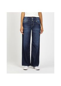 Gang, Damen, Leinenhose &raquo;94CARA&laquo; mit doppeltem Bund, summer dark, 27 - N-Gr, Wide Fit Hose mit mittlerer Leibh&ouml;he und normaler Beinl&auml;nge von Gang