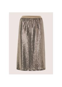 Madeleine Mode MADELEINE, Damen, Sommerrock &raquo;Jerseyrock Midirock mit Glitzer-Print&laquo; Jerseyrock mit Glitzerprint, dunkeltaupe, 40, Schmeichelnde Silhouette, L&auml;nge ca.