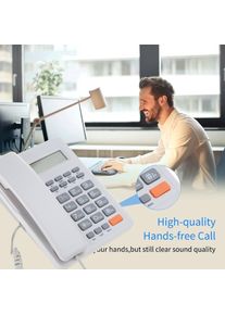 K0EA LCD Display Corded Phone Caller for Home Office Hotel Desk Table Telephone