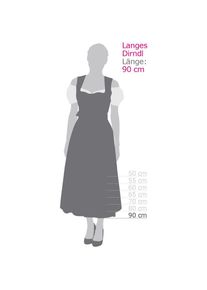 N&uuml;bler N&uuml;bler, Damen, Dirndl &raquo;Dirndl lang Thea&laquo;, Rot, 48 - EURO, Festliches Dirndl, herzf&ouml;rmiger Ausschnitt, gemusterte Sch&uuml;rze, Trachtenmode