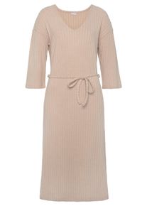 Lascana Damen Strickkleid in sand-melange ,Gr&ouml;&szlig;e 32/34, Witt, 56% Polyester, 56% Polyester, 3% Elasthan