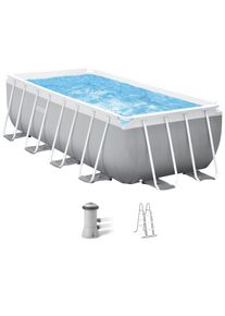 Framepool Intex "PrismFrame", grau (grau, blau), B:200cm H:122cm L:400cm, Schwimmbecken, Framepool, BxLxH: 200x400x122 cm