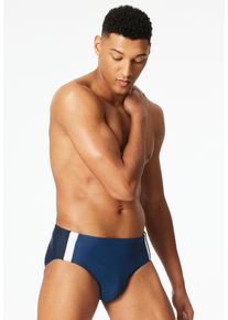 Badeslip Schiesser "Aqua", Herren, Gr. 10, N-Gr, 800, blau, Single Jersey, Obermaterial: 82% Polyamid, 18% Elasthan, Badehosen Badeslip, Bund mit Kordel, seitliche Kontraststreifen