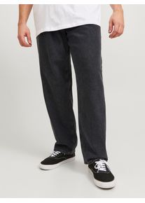 Jack & Jones PlusSize Relax-fit-Jeans "JJICHRIS JJORIGINAL SQ 7", Herren, Gr. 42 (4XL), L&auml;nge 32, schwarz (schwarz denim), Denim/Jeans, Obermaterial: 100% Baumwolle, JACK & JONES PLUSSIZE, unifarben, bequem lang, Jeans Relax-fit-Jeans, mit Five-Pocket-Design