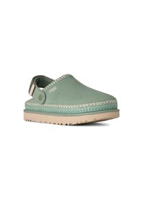 UGG Australia Clog UGG "GOLDENSTAR MEADOW", Damen, Gr. 9 (40), gr&uuml;n (hellgr&uuml;n), Veloursleder, unifarben, Schuhe Clog, Flats, Sabot, Schlupfschuh mit praktischem Klettverschluss