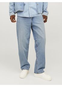 Jack & Jones Relax-fit-Jeans JACK & JONES "JJIALEX mit cleanem Look und Taschenvielfalt", Herren, Gr. 29, L&auml;nge 34, blau (denim blau), Denim/Jeans, Obermaterial: 100% Baumwolle, Abriebeffekte, relaxed fit lang, Jeans Relax-fit-Jeans, Baumwolle, relax fit