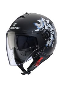 CABERG, Motorradhelm, RIVIERA V4X MIA Jethelm matt schwarz-weiss-grau-hellblau XXS (XXS)