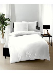 Bettw&auml;sche Kaeppel "Uni", wei&szlig;, B/L: 140cm x 200cm, 1 Stk., 1 Stk., Mako-Satin, B/L: 70cm x 90cm, 2 Stk., Mako-Satin, Obermaterial: 100% Baumwolle, Bettw&auml;sche, Bettw&auml;sche, Unifarben