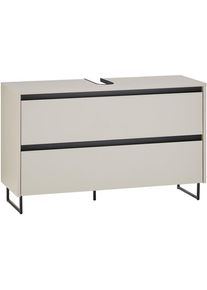 Xora Waschbeckenunterschrank, Kaschmir, Schwarz, Metall, 2 Schublade(n) Schubladen, 100x60x36 cm, Made in EU, freistehend, Badezimmer, Badm&ouml;bel, Waschbeckenunterschr&auml;nke