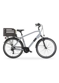 E-Bike MBM "Elektro-Citybike RHEA MAN 28 Zoll, grey", grau, Elektrofahrr&auml;der, Herren, E-Bike
